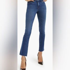 Good American straight leg jeans - high waist raw hem